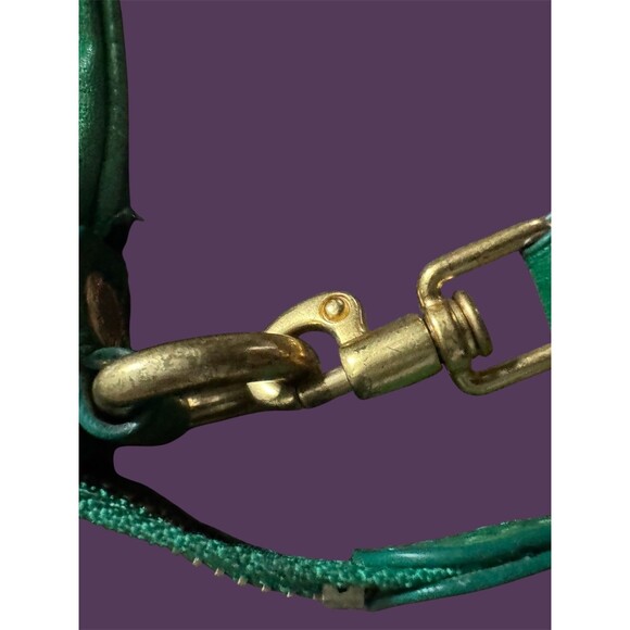 Marc by Marc Jacobs Green Leather Crossbody Purse Bag Turn Lock Brass Zipper - Picture 3 of 9